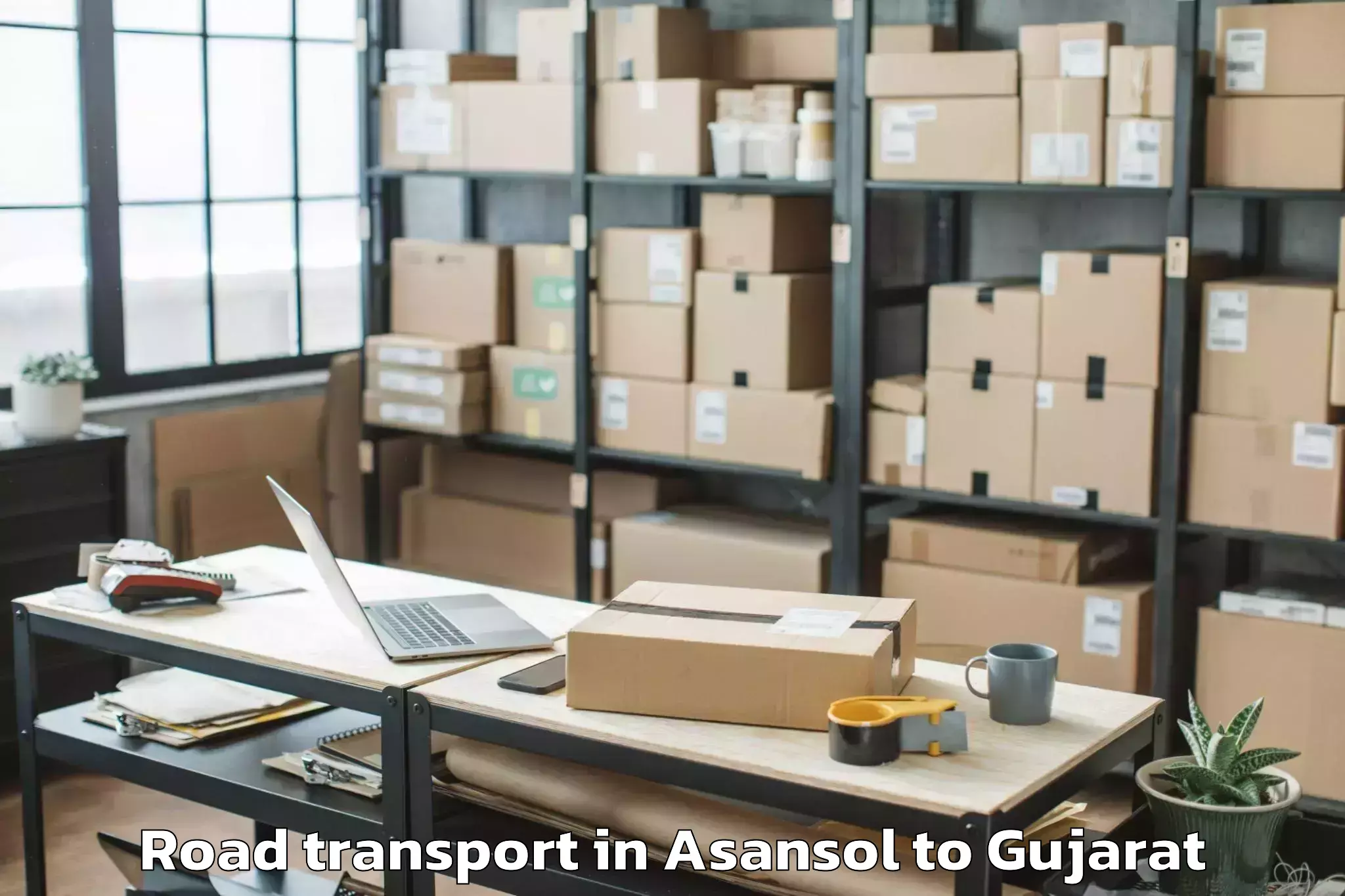 Book Asansol to Delvada Road Transport Online